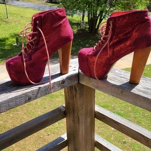 Jeffrey campbell Lita velvet platform Clogs heels 7.5